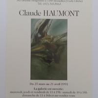 Affiche pour l'exposition Claude Haumont à la Galerie Echancrure, (Bruxelles), du 27 mars au 21 avril 1991.